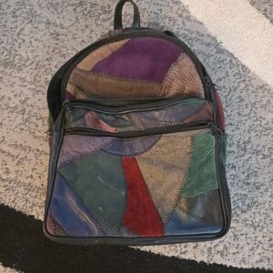 Vintage Y2K 80s/90sPatchwork Leather Backpack